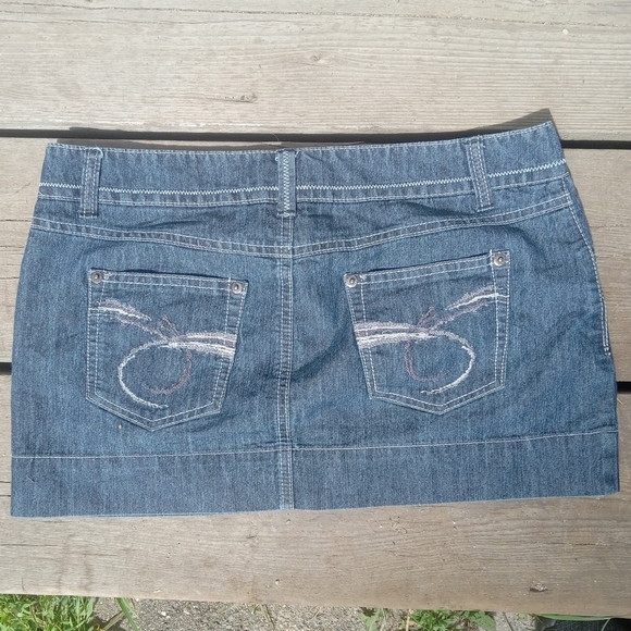 SO Denim Mini Skirt Y2k Size 9 Blue - Picture 4 of 5